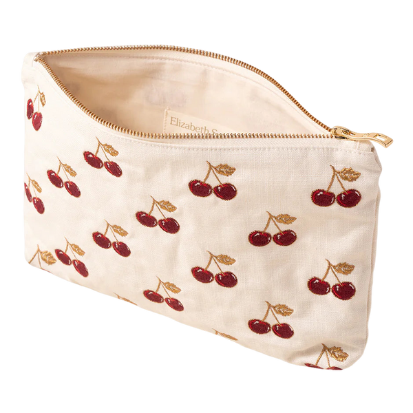 Elizabeth Scarlett Cherries Canvas Everyday Pouch