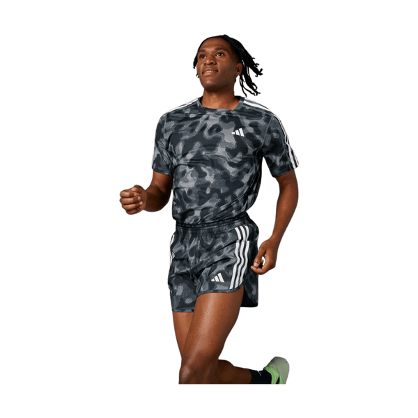 Adidas Own The Run Three-Stripes All Over Print Shorts for Men