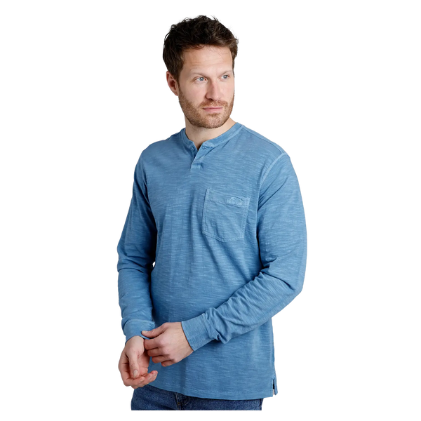 Weird Fish Mackay Garment Dyed Long Sleeve Henley T-Shirt