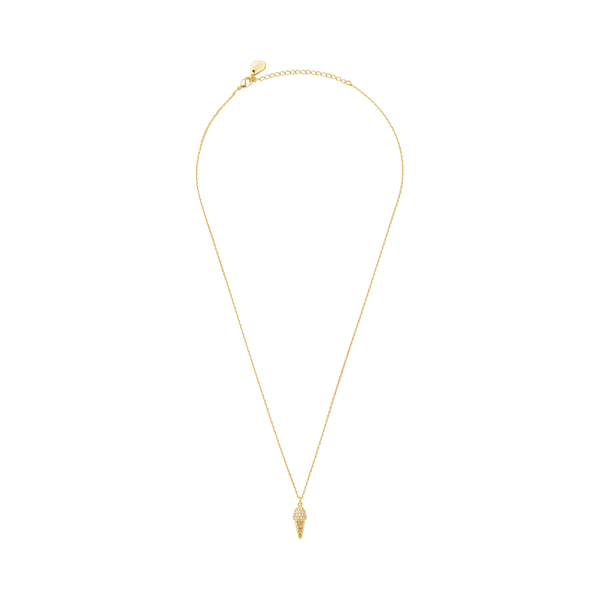 Estella Bartlett Pave Ice Cream On Gold Cone Necklace