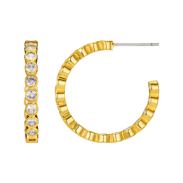 Orelia Jewellery Crystal Tennis Mid Size Hoop Earrings