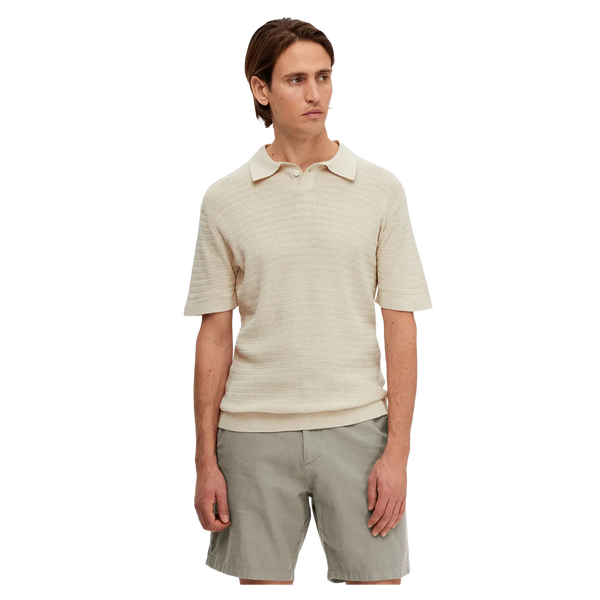 Selected Owen Short Sleeve Knit Polo Shirt for Men