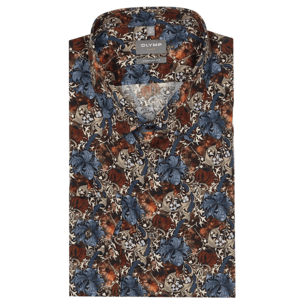 Olymp Floral Print Long Sleeve Shirt for Men