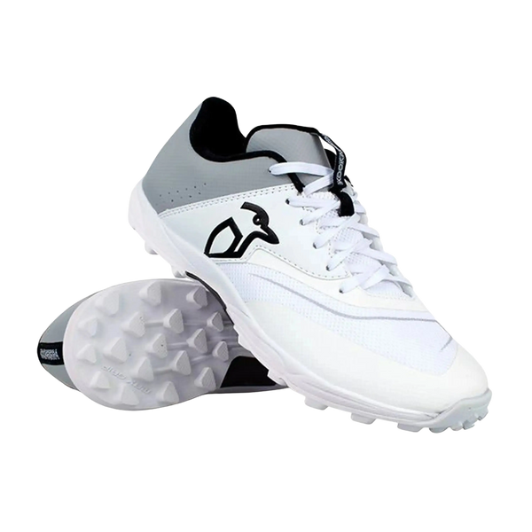 Kookaburra KC 3.0 Rubber Cricket Shoes for Men in White & Silver
