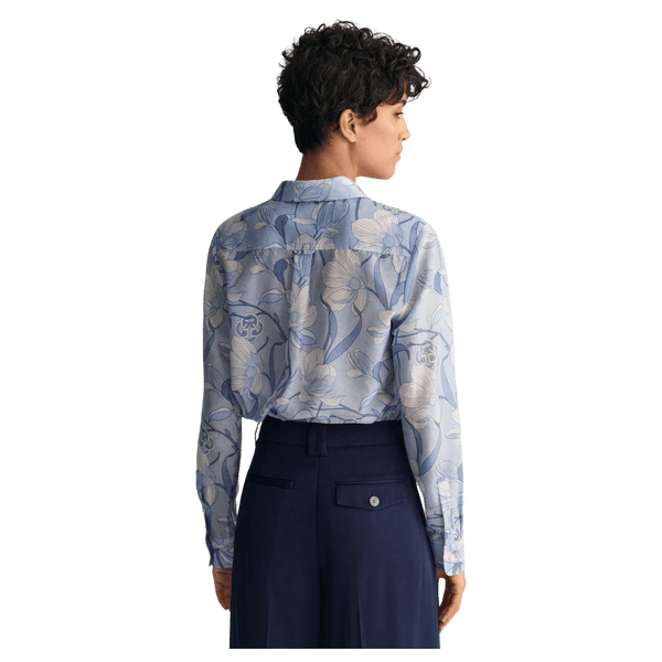 GANT Regular Fit Magnolia Print Cotton Silk Shirt