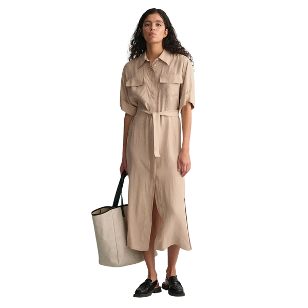 GANT Relaxed Fit Short Sleeve Flap Pocket Shirt Dress
