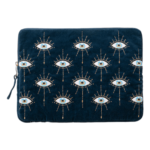 Elizabeth Scarlett Mystical Eye Velvet Laptop Case Small