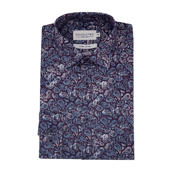 Double Two Paisley Long Sleeve Formal Shirt