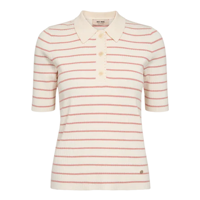 Mos Mosh Caliz Stripe Short Sleeve Knit Polo Shirt