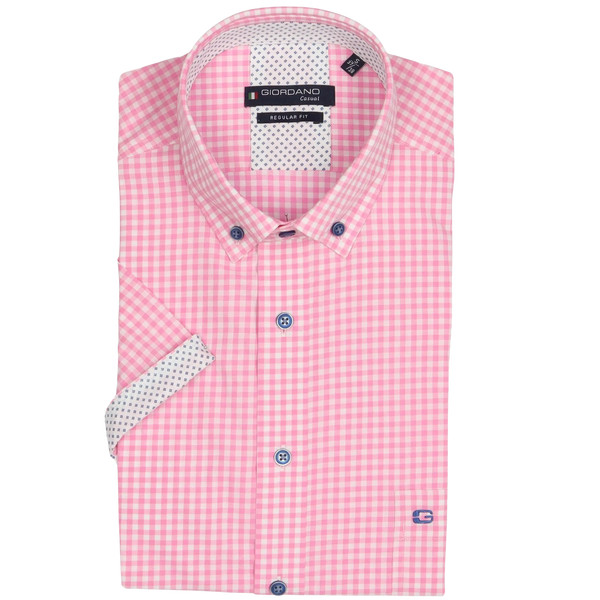 Giordano Short Sleeve Button Down Check Shirt