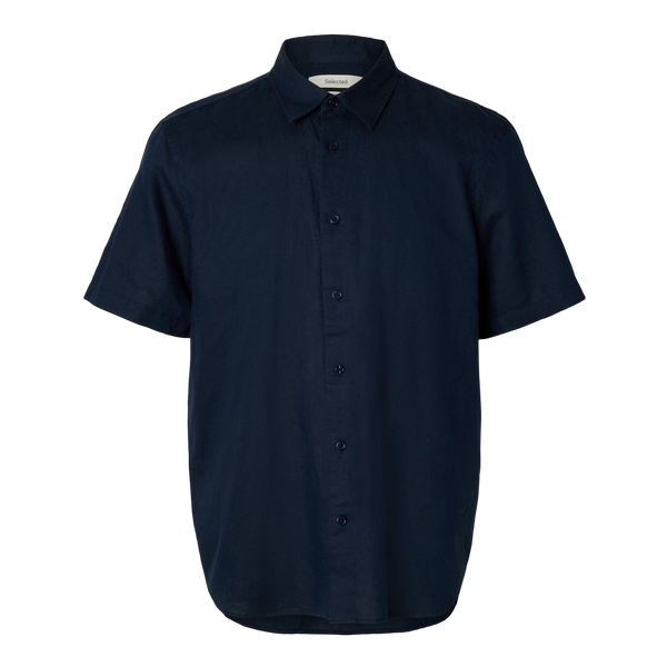 Selected Reg Clay Linen Blend Short Sleeve Shirt