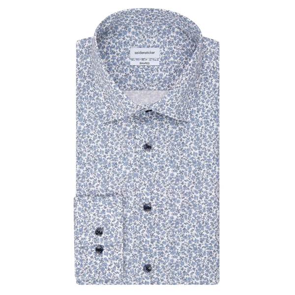 Seidensticker Long Sleeve Tailored Fit Printed Shirt