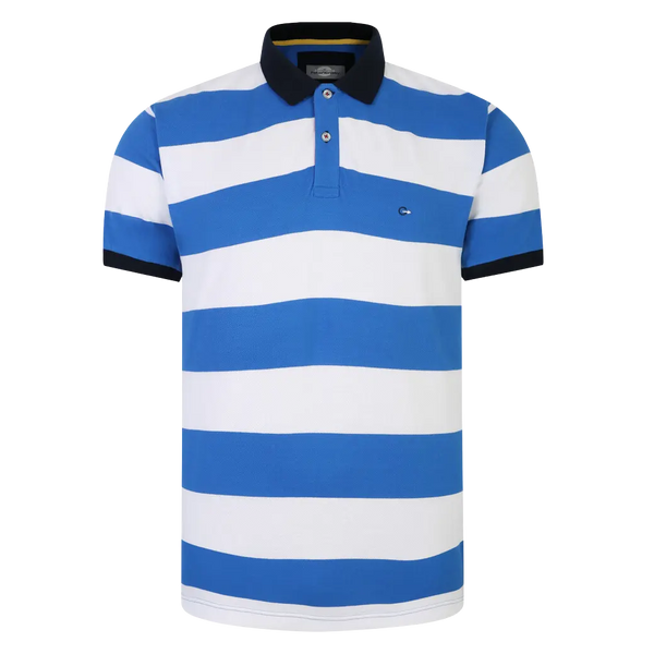 Peter Gribby Blue Stripe Polo Shirt for Men