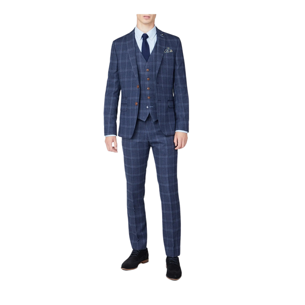 Antique Rogue Tweed Overcheck Three Piece Suit for Men