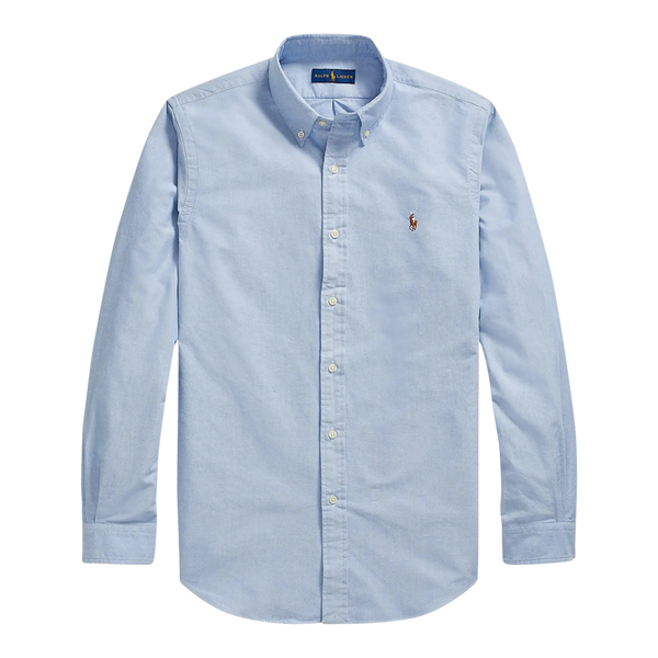 Polo Ralph Lauren Custom Fit Oxford Long Sleeve Shirt for Men in Blue