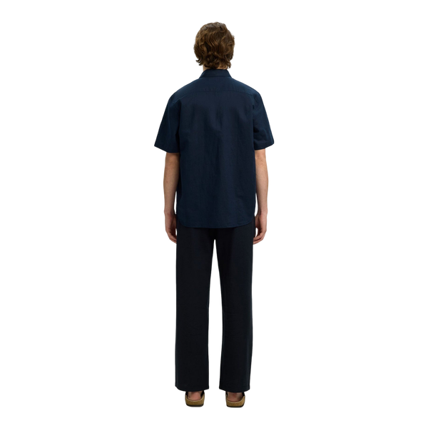 Selected Reg Clay Linen Blend Short Sleeve Shirt