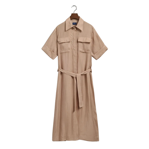 GANT Relaxed Fit Short Sleeve Flap Pocket Shirt Dress for Women