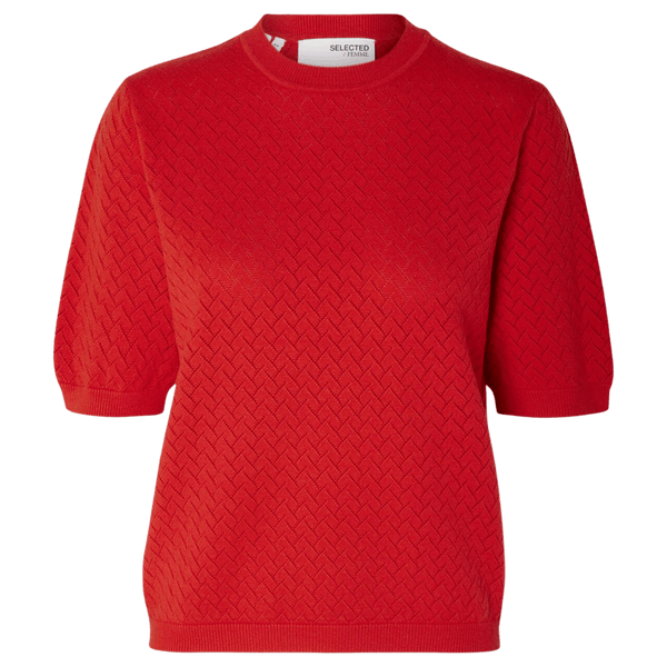 Selected Femme Helena Short-Sleeved Knitted Top
