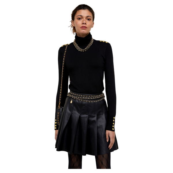 Holland Cooper Faux Leather Pleated Mini Skirt