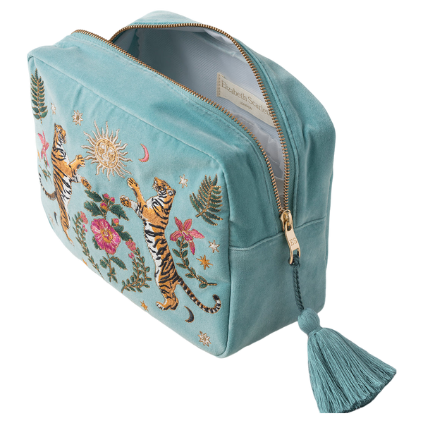 Elizabeth Scarlett Celestial Tigers Velvet Wash Bag