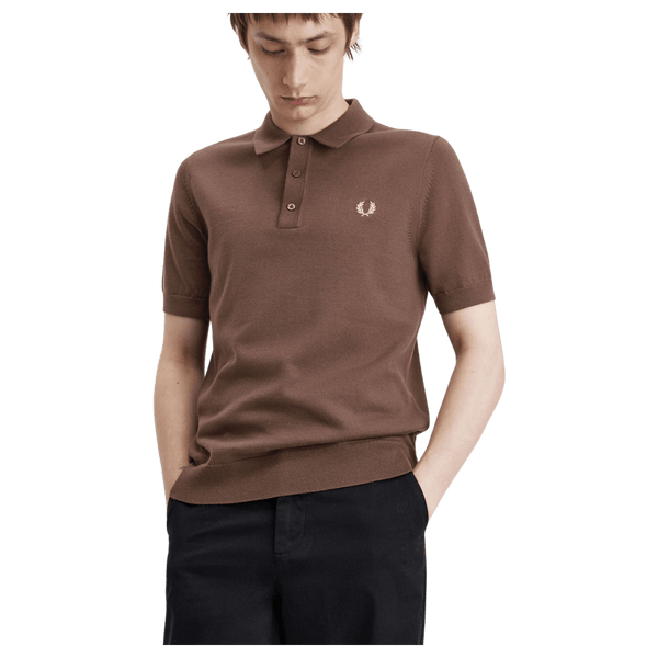 Fred Perry Short Sleeve Knitted Polo Shirt for Men