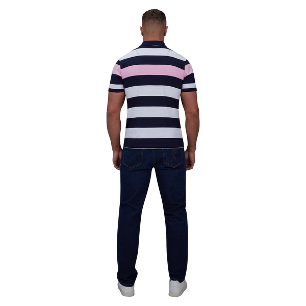 Raging Bull Irregular Stripe Polo Shirt