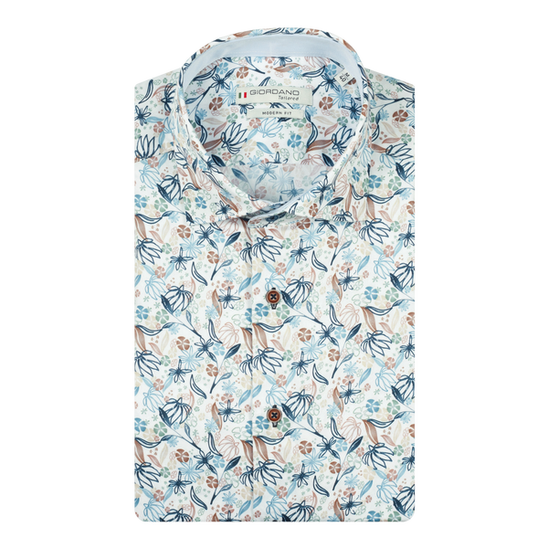Giordano Flower Print Long Sleeve Shirt