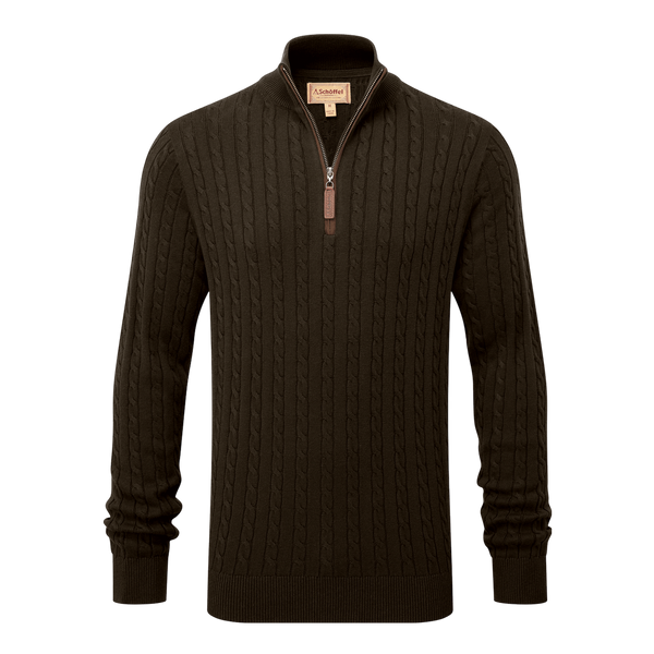 Schoffel Calton Cotton Cashmere Cable 1/4 Zip Jumper