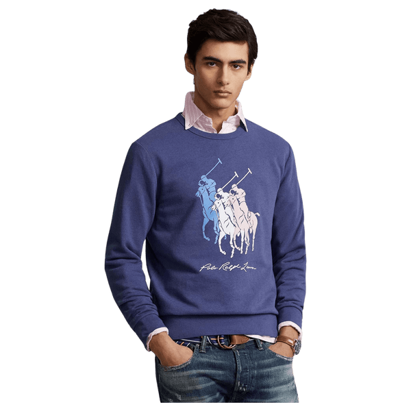 Polo Ralph Lauren Long Sleeve Sweatshirt with Tri-coloured Pony Motif for Men