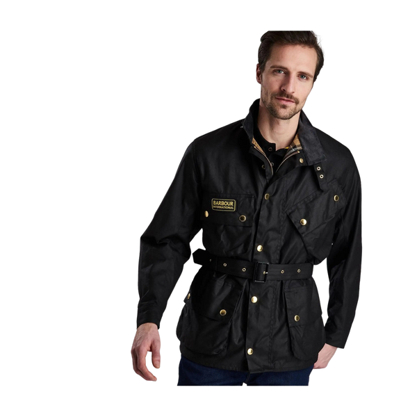 Barbour International Original Waxed Jacket for Men in Black