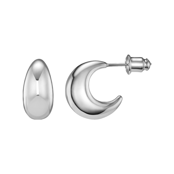 Orelia Jewellery Tapered Domed Hoop Earrings