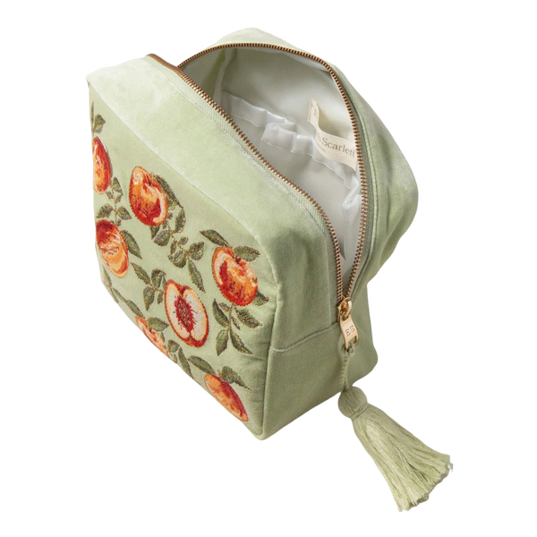 Elizabeth Scarlett Summer Peach Velvet Wash Bag