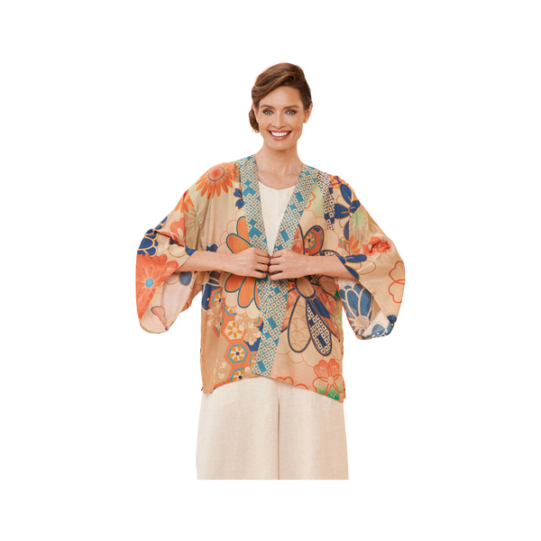 Powder 70s Kaleidoscope Floral Kimono Jacket for Women