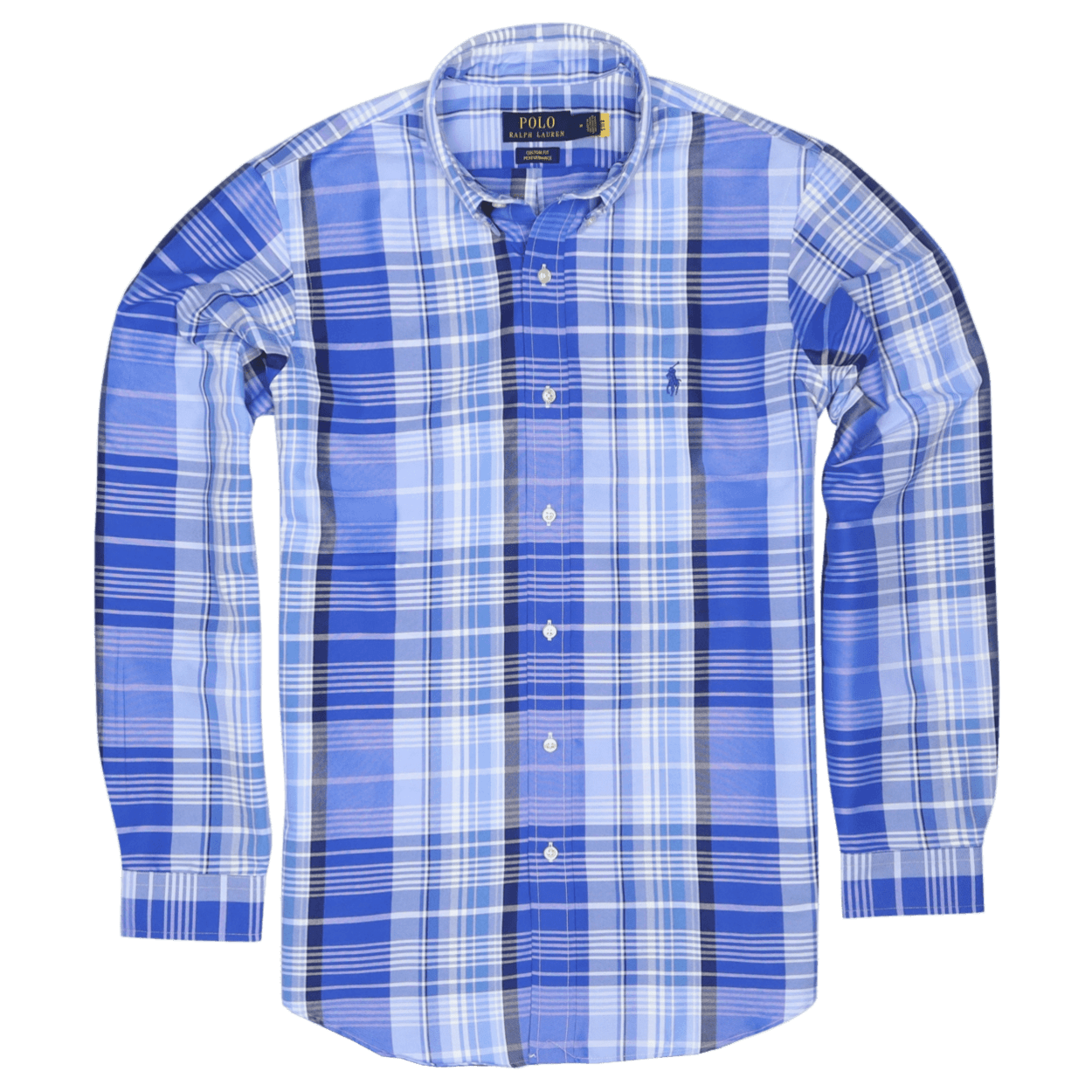 Long sleeve plaid polo shirts best sale