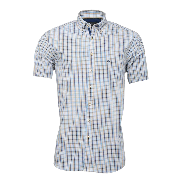 Fynch-Hatton Multi Check Short Sleeve Shirt for Men