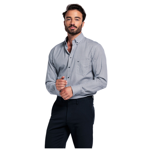Giordano Long Sleeve Button Down Graphic Print Shirt