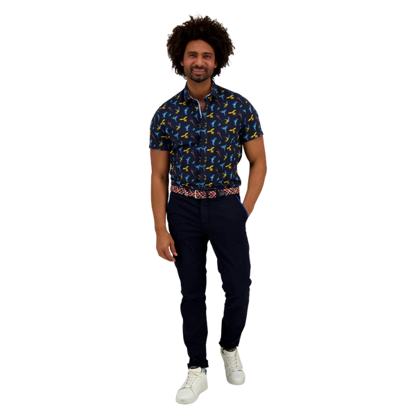 A Fish Named Fred Short Sleeve Bird Print Shirt