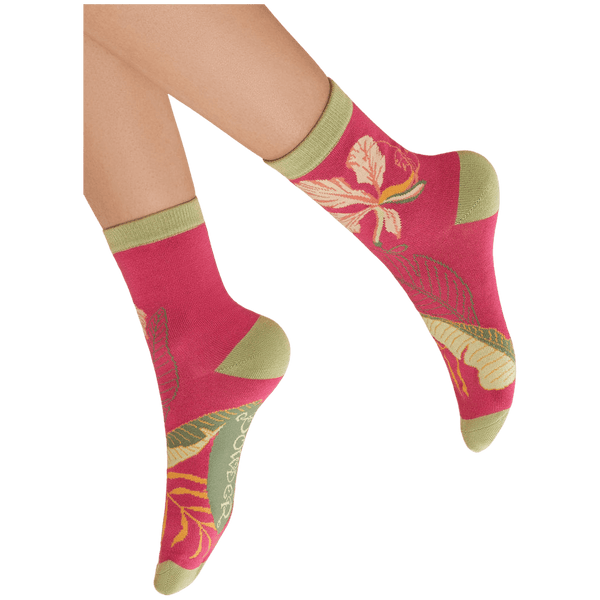 Powder Delicate Tropical Ankle Socks for Women