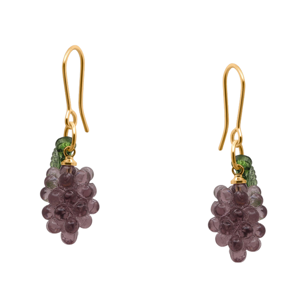 Big Metal London Dionysus Bunch Of Grapes Dangle Earrings