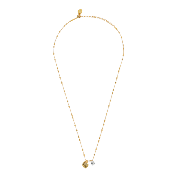 Estella Bartlett Triple Beaded Chain And Molton Pebbles Necklace