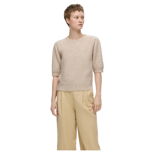 Selected Slflulu Ss Open Back Knit O-neck
