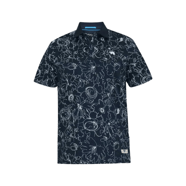 Duke Roland Abstract Floral Print Polo Shirt