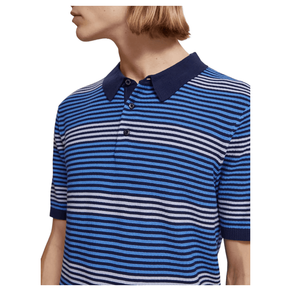 Scotch & Soda Structured Stripe Knitted Polo