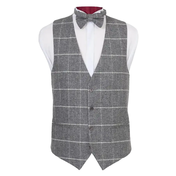 Tweed Waistcoat in White Check