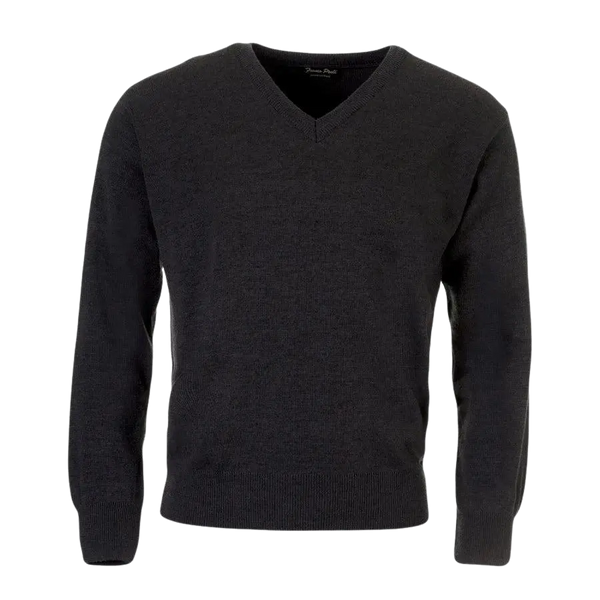 Franco Ponti V Neck Pullover in Charcoal