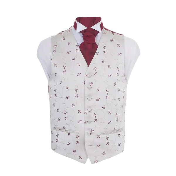 Fancy Waistcoat in White & Red