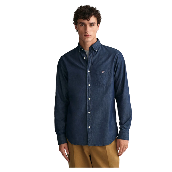 GANT Long Sleeve Indigo Shirt for Men