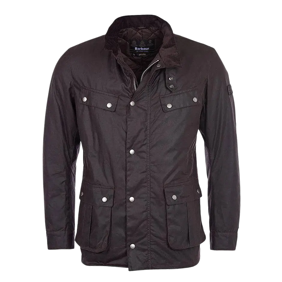 Barbour International Duke Wax Jacket For Men In Rustic Coes
