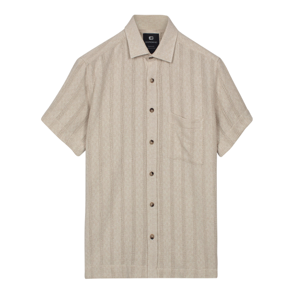 Giordano Structured Stripe Short Sleeve Shirt