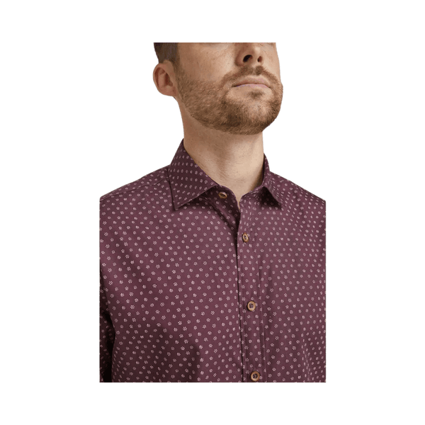 Double Two Print Long Sleeve Shirt for Men